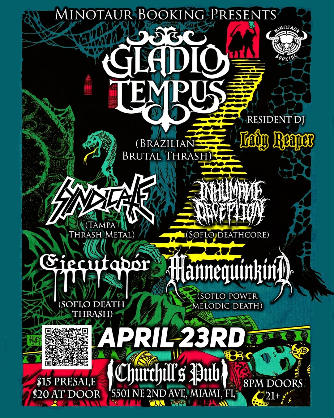 Flyer for Gladio Tempus + Ejecutador +
