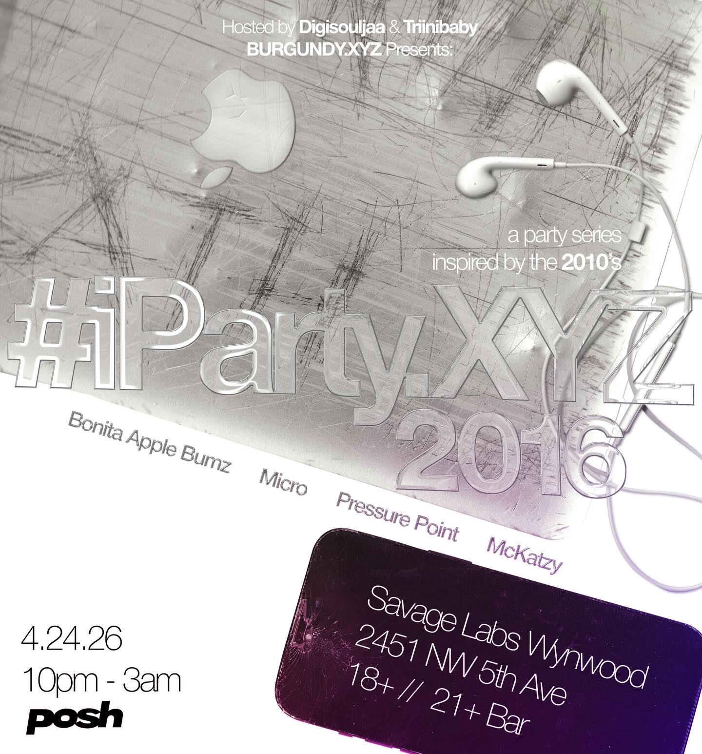 Flyer for #iParty.XYZ