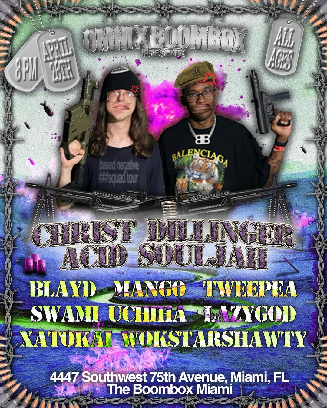 Flyer for Based Negative Squad Tour