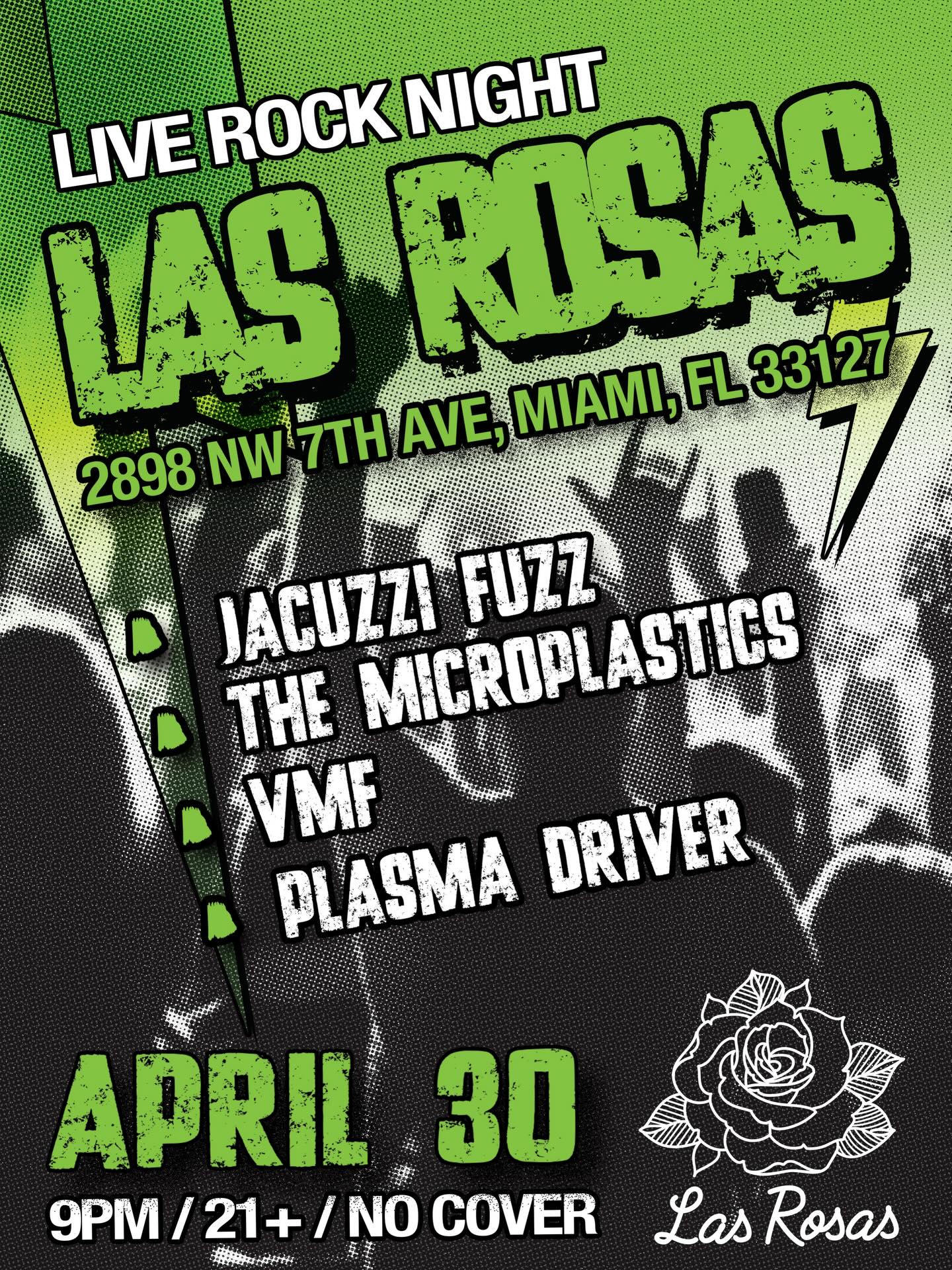 Flyer for Jacuzzi Fuzz + The Microplastics +
