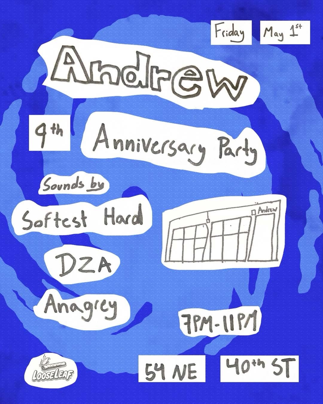 Flyer for Andrew 9th Anniversary Party