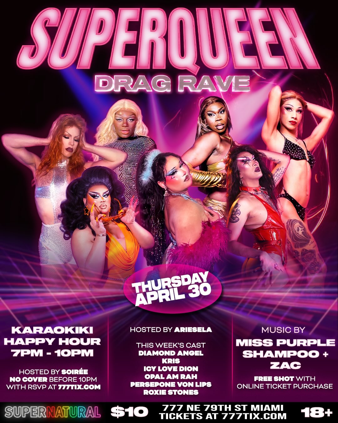 Flyer for SUPERQUEEN Drag Rave