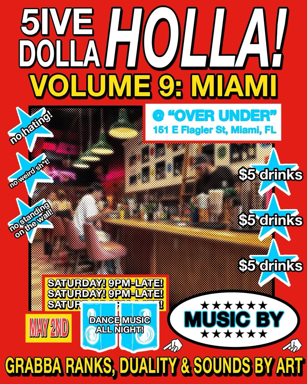 Flyer for 5ive Dolla Holla! VOLUME 9: MIAMI