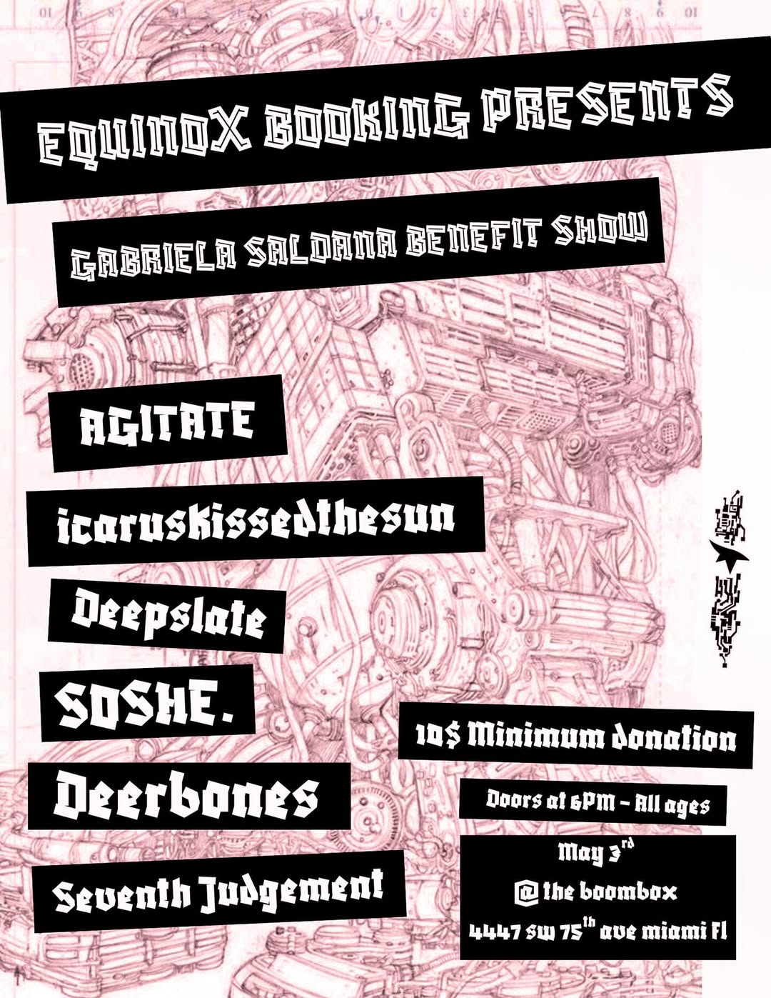 Flyer for Agitate + Deepslate +: Benefit Show