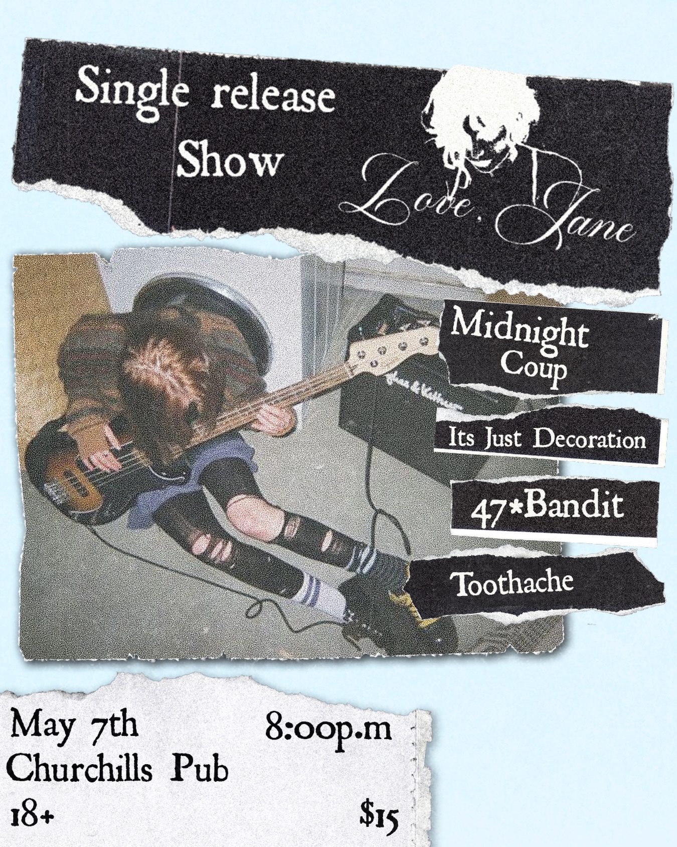 Flyer for Love, Jane: Single Release Show