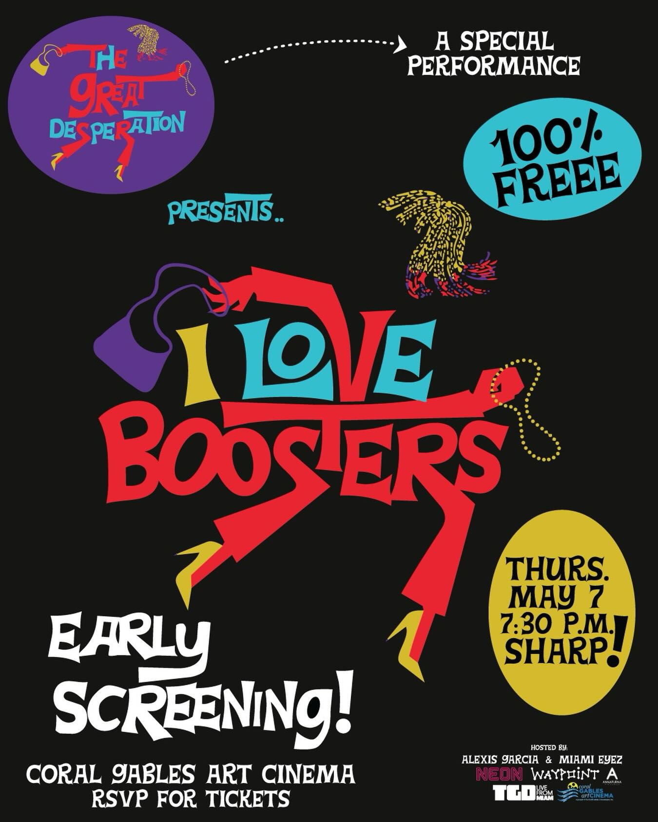 Flyer for I Love Boosters