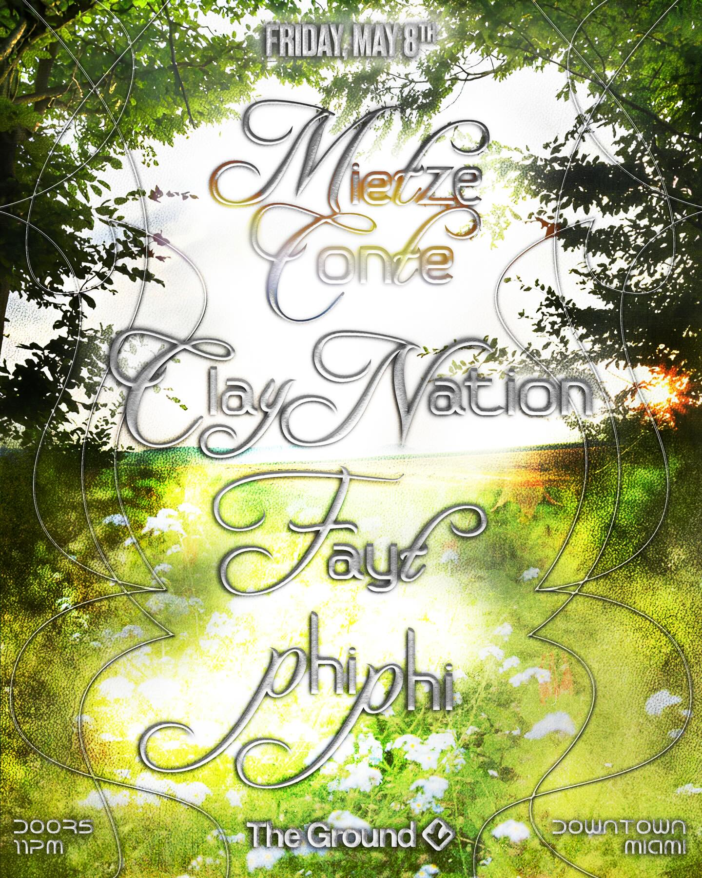 Flyer for Mietze Conte + Clay Nation +