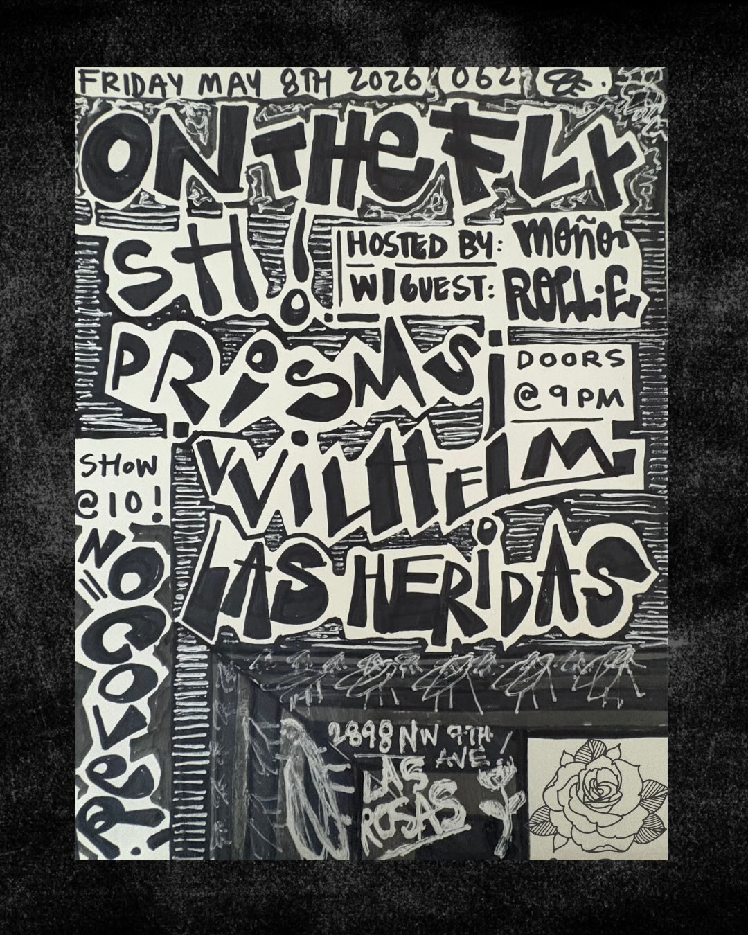 Flyer for Las Heridas + vvilhelm +