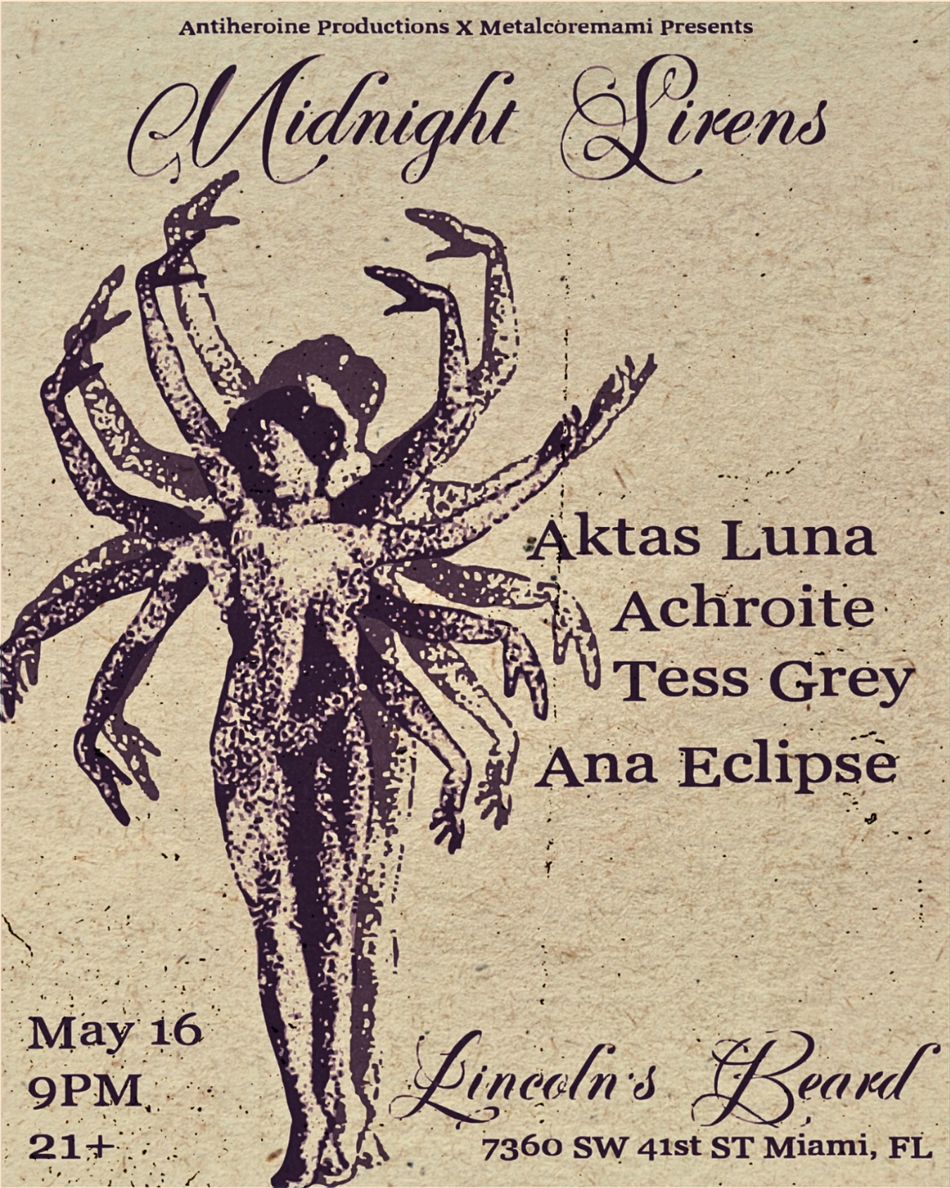 Flyer for Midnight Sirens