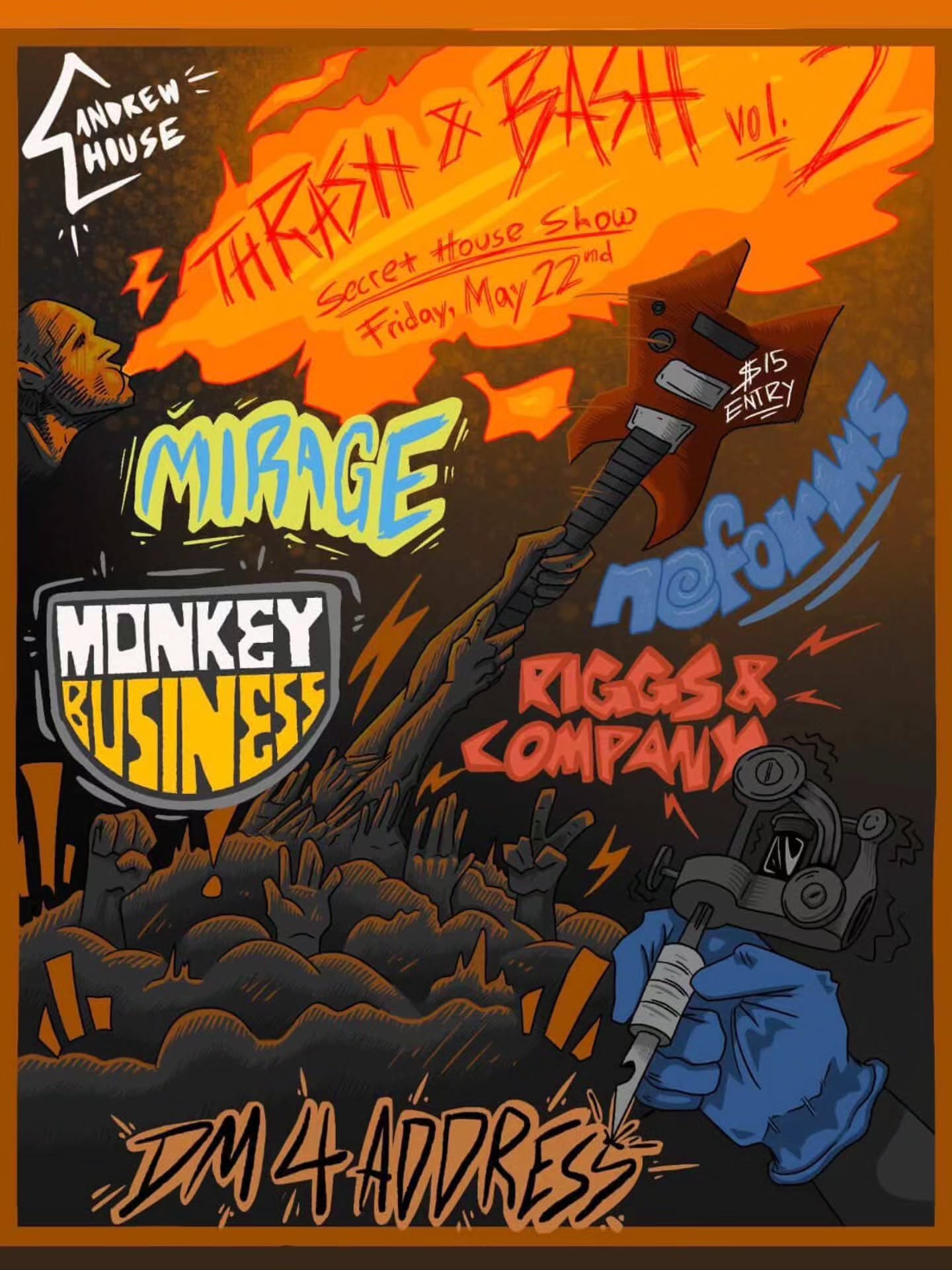 Flyer for Thrash & Bash vol. 2