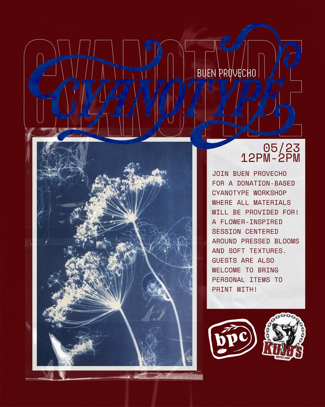 Flyer for cyanotype workshop