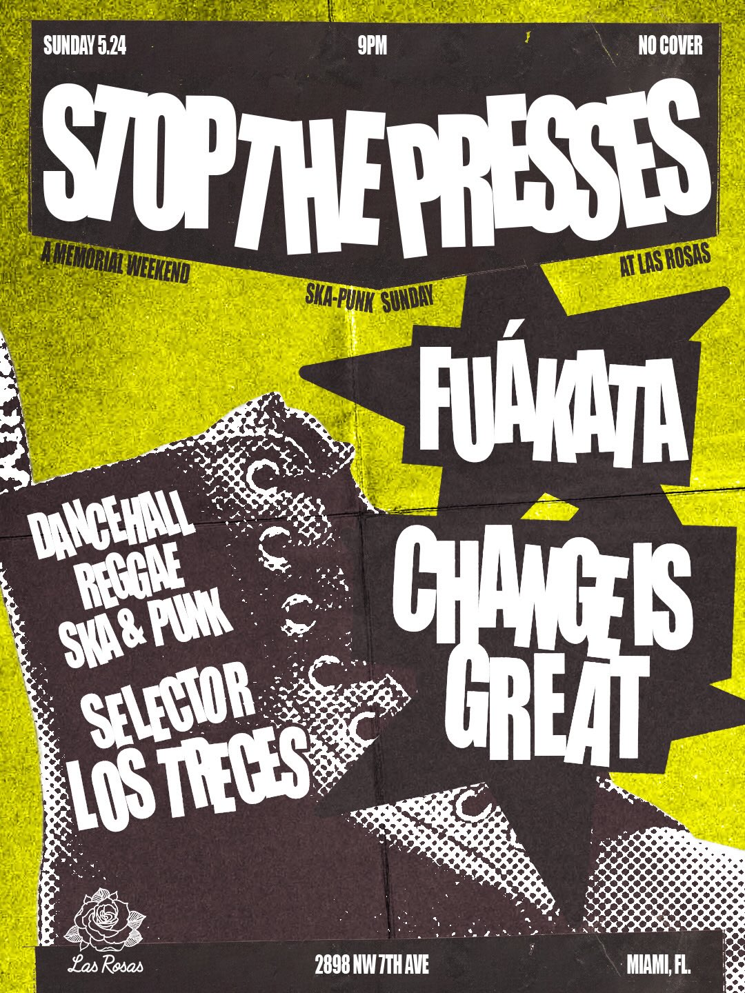 Flyer for Stop the Presses + ¡Fuákata! +