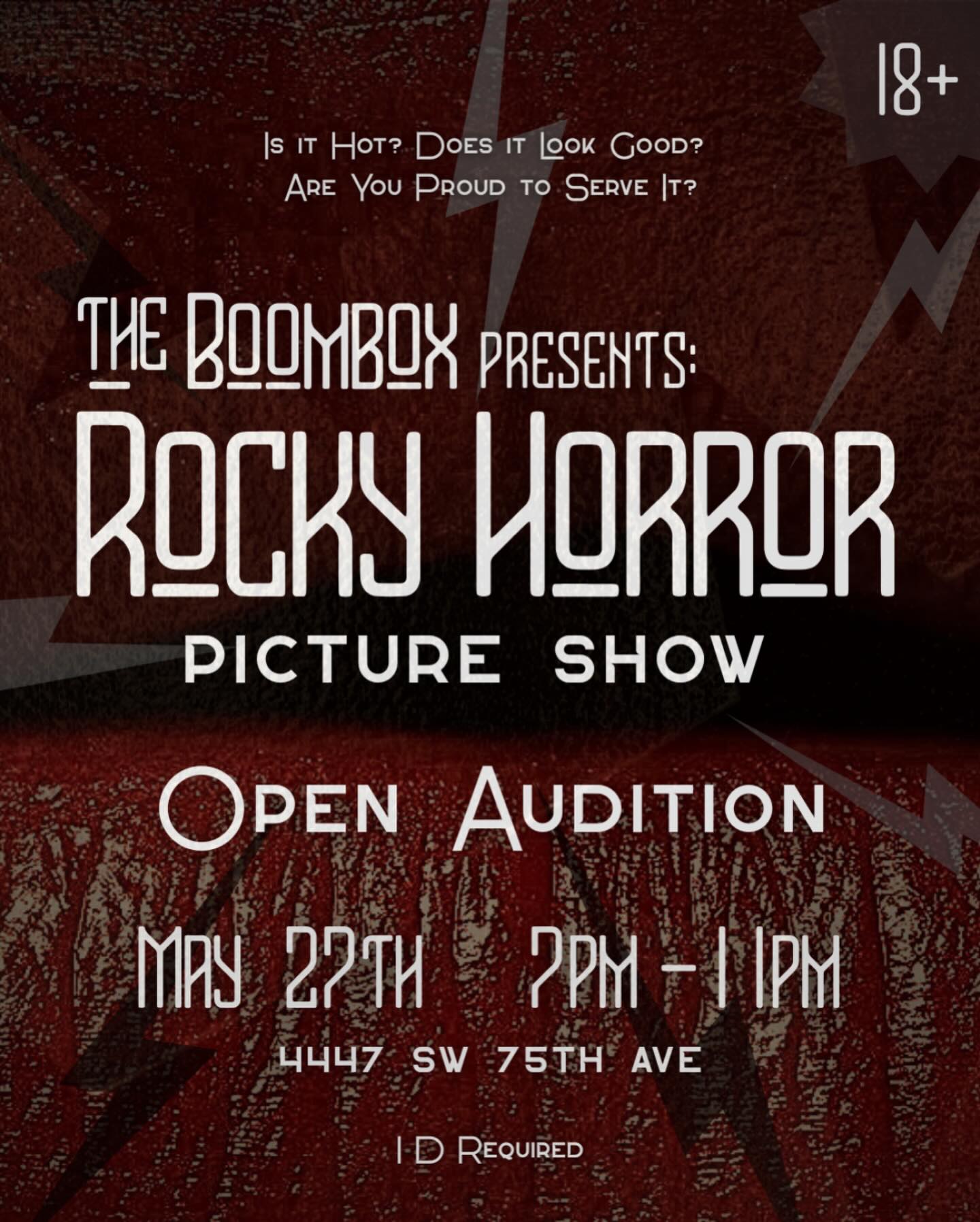 Flyer for Rocky Horror Picture Show: Open Audition