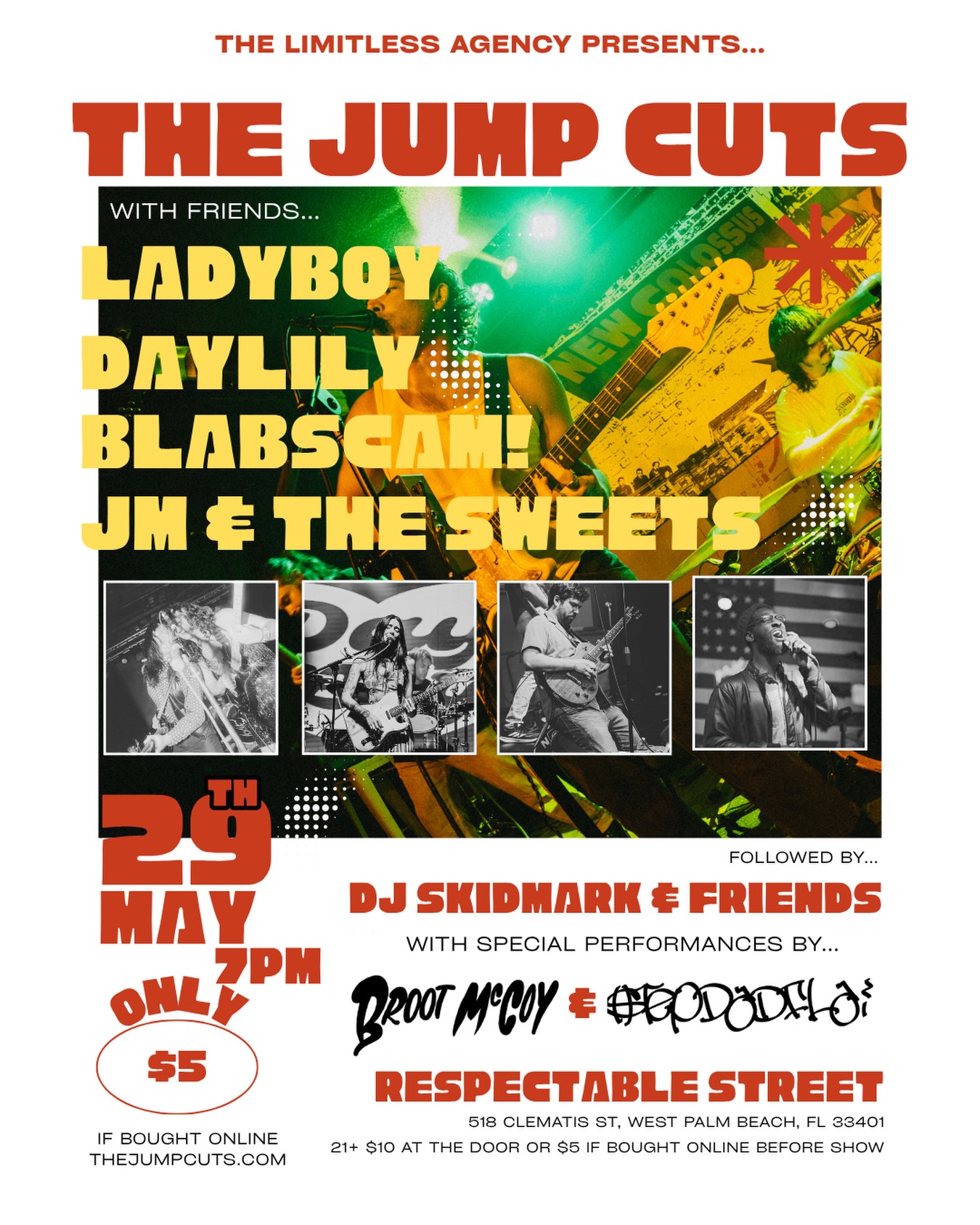 Flyer for The Jump Cuts + Ladyboy +