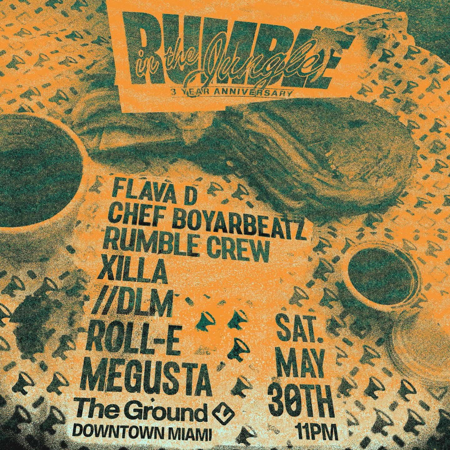 Flyer for Rumble in the Jungle: 3 Year Anniversary