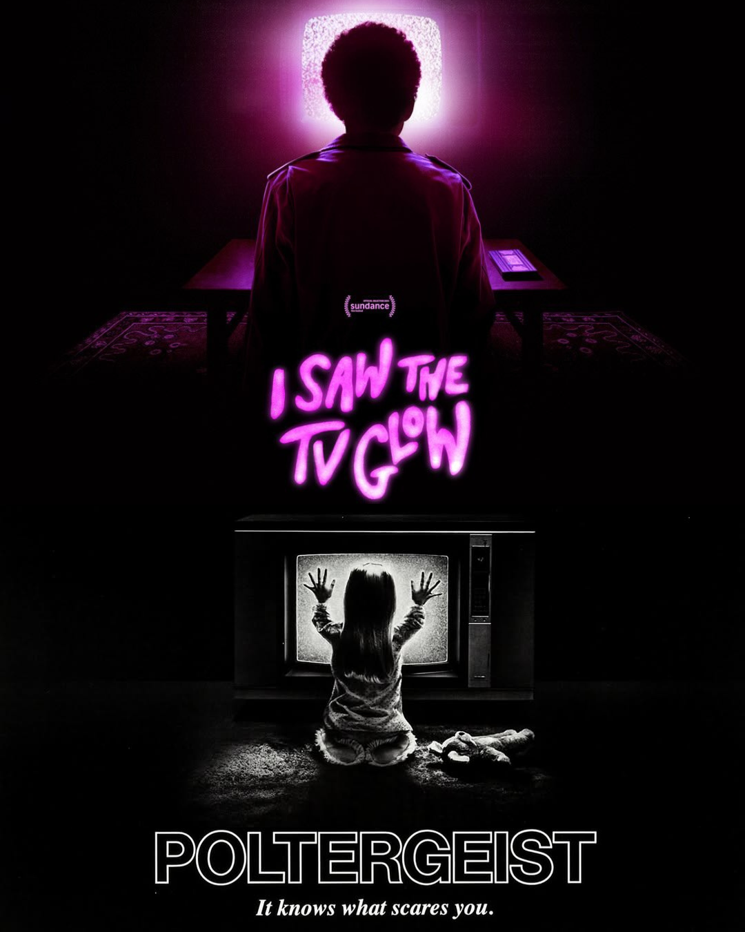 Flyer for I Saw the TV Glow (2024) + Poltergeist (1982)