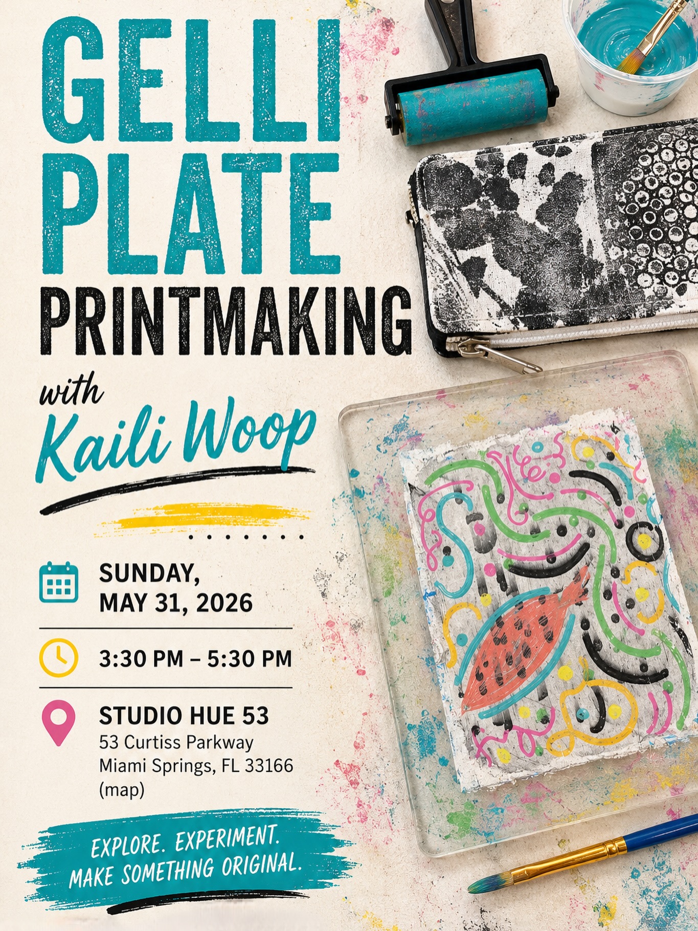 Flyer for Gelli Plate Printmaking