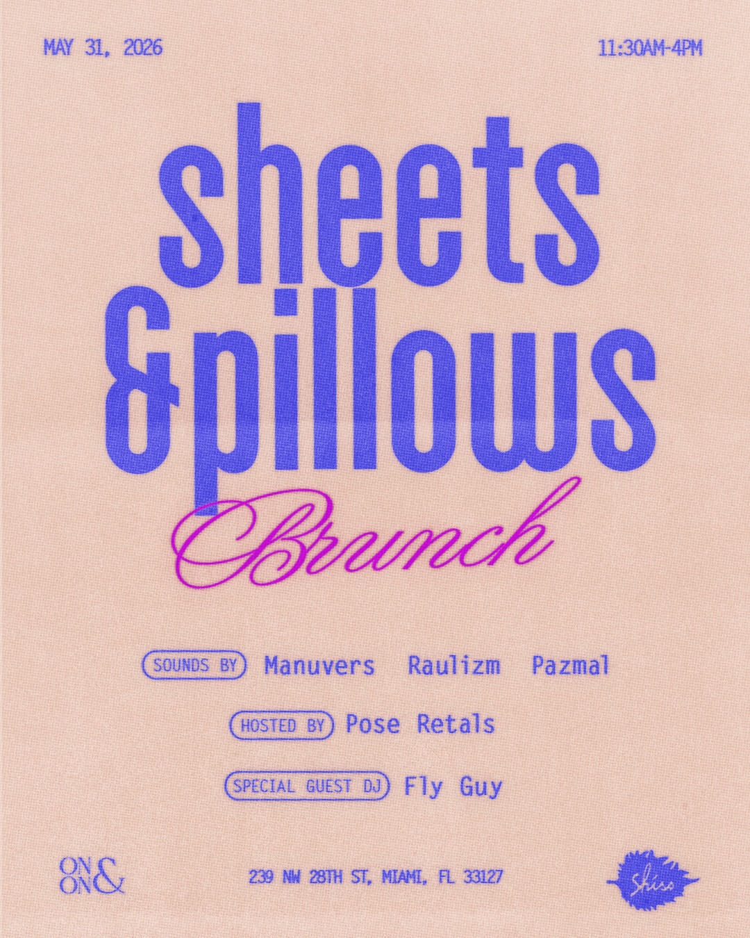 Flyer for Sheets & Pillows Brunch