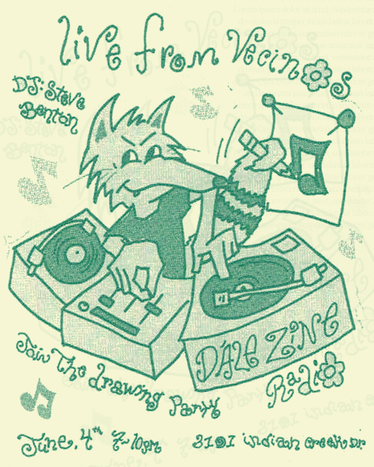 Flyer for Live from Vecinos
