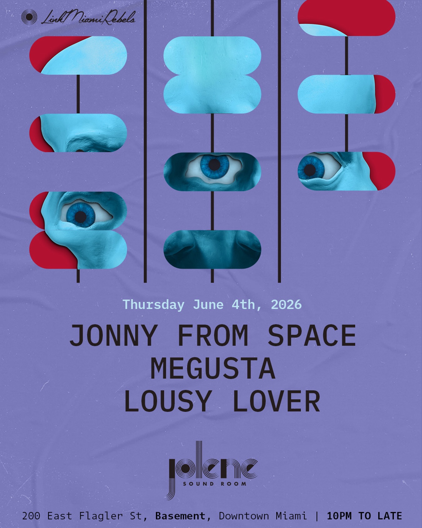 Flyer for Jonny From Space + Megusta +