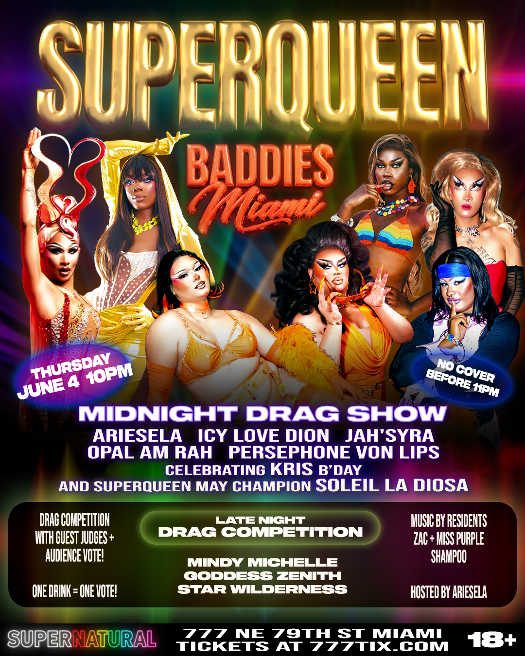 Flyer for SUPERQUEEN: Baddies Miami