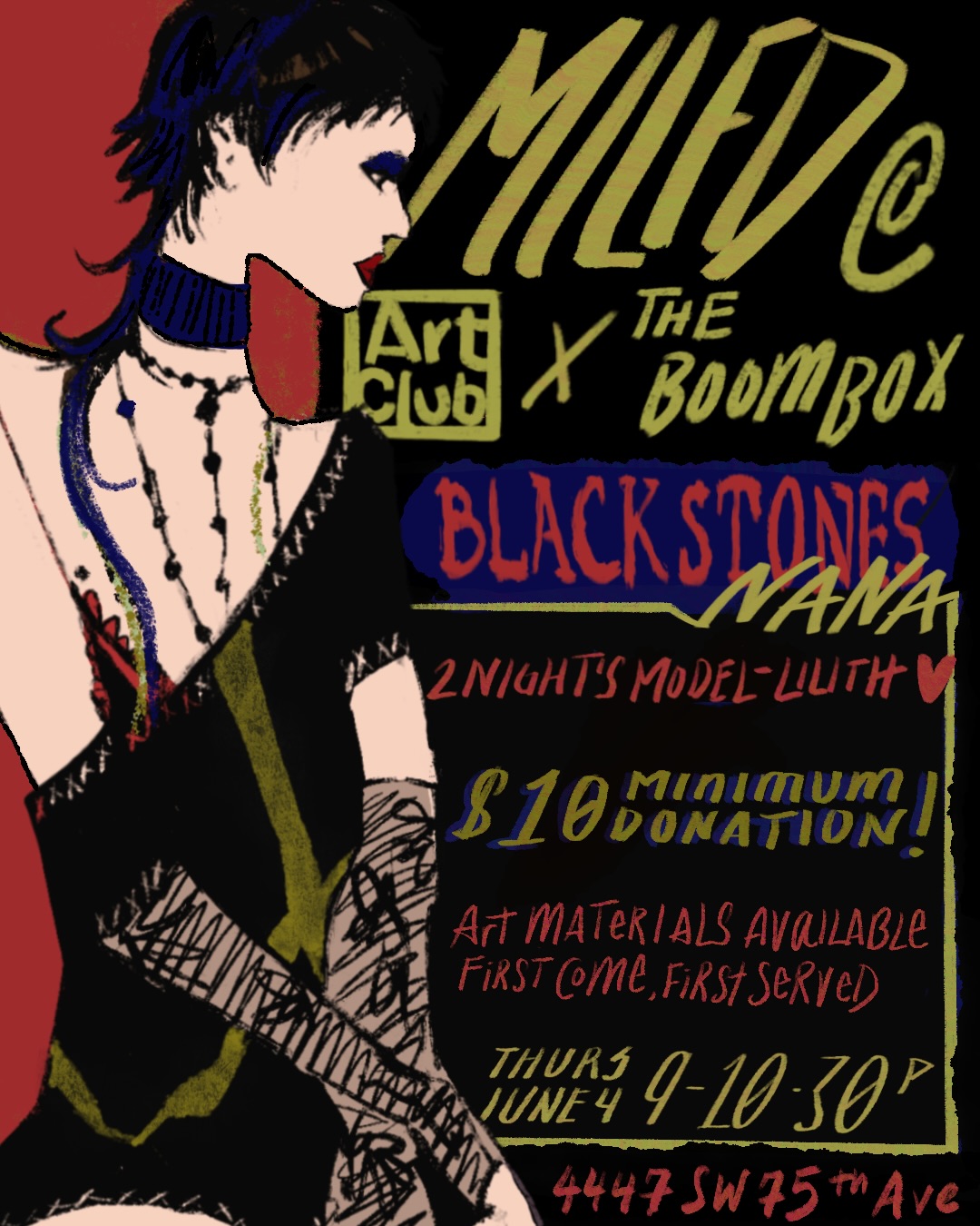 Flyer for MILFD x Art Club