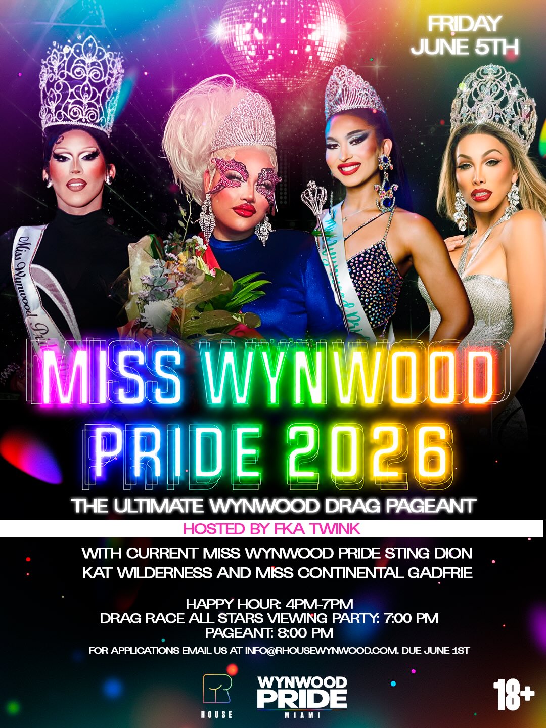 Flyer for Miss Wynwood Pride 2026