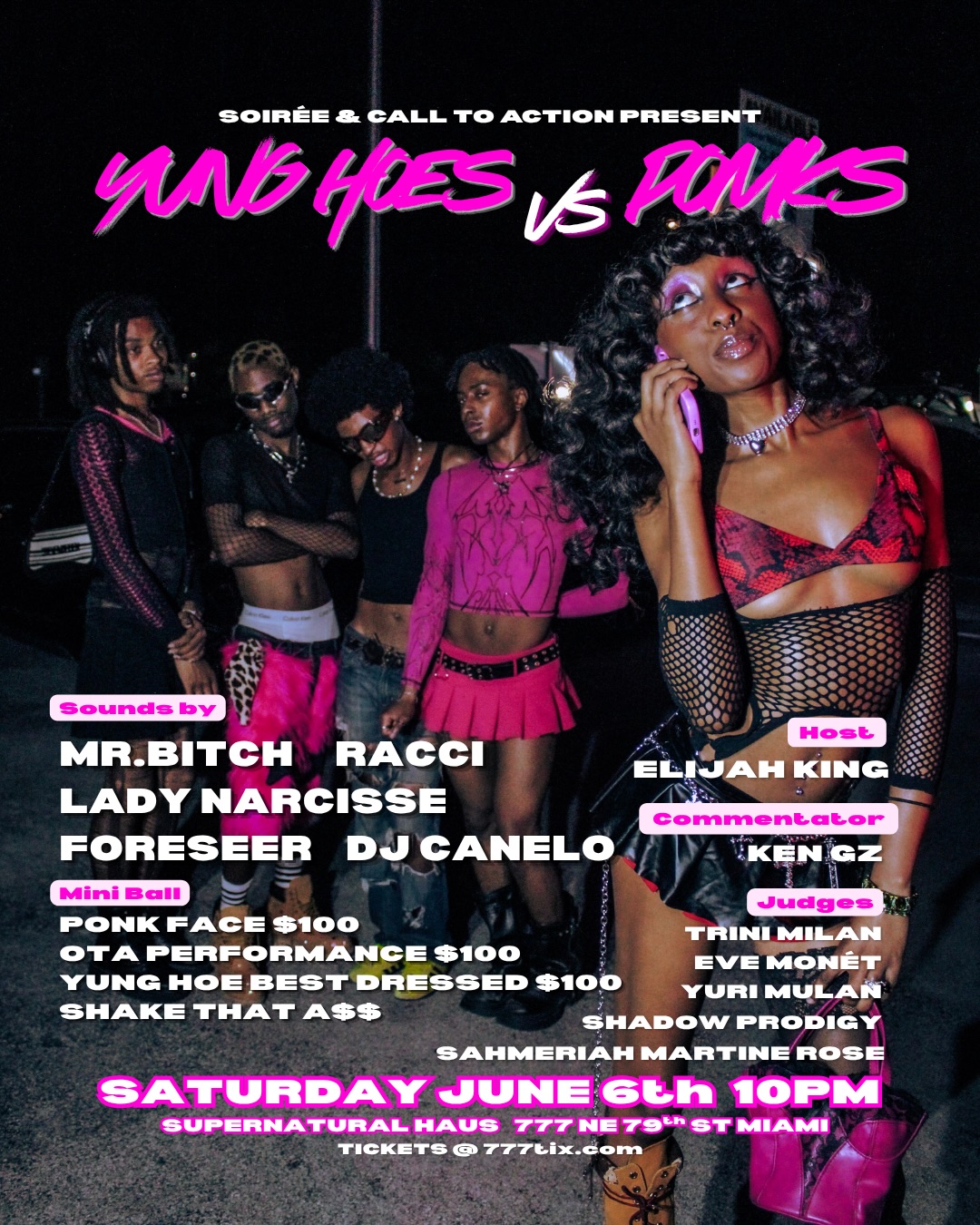 Flyer for Yung Hoes vs Ponks