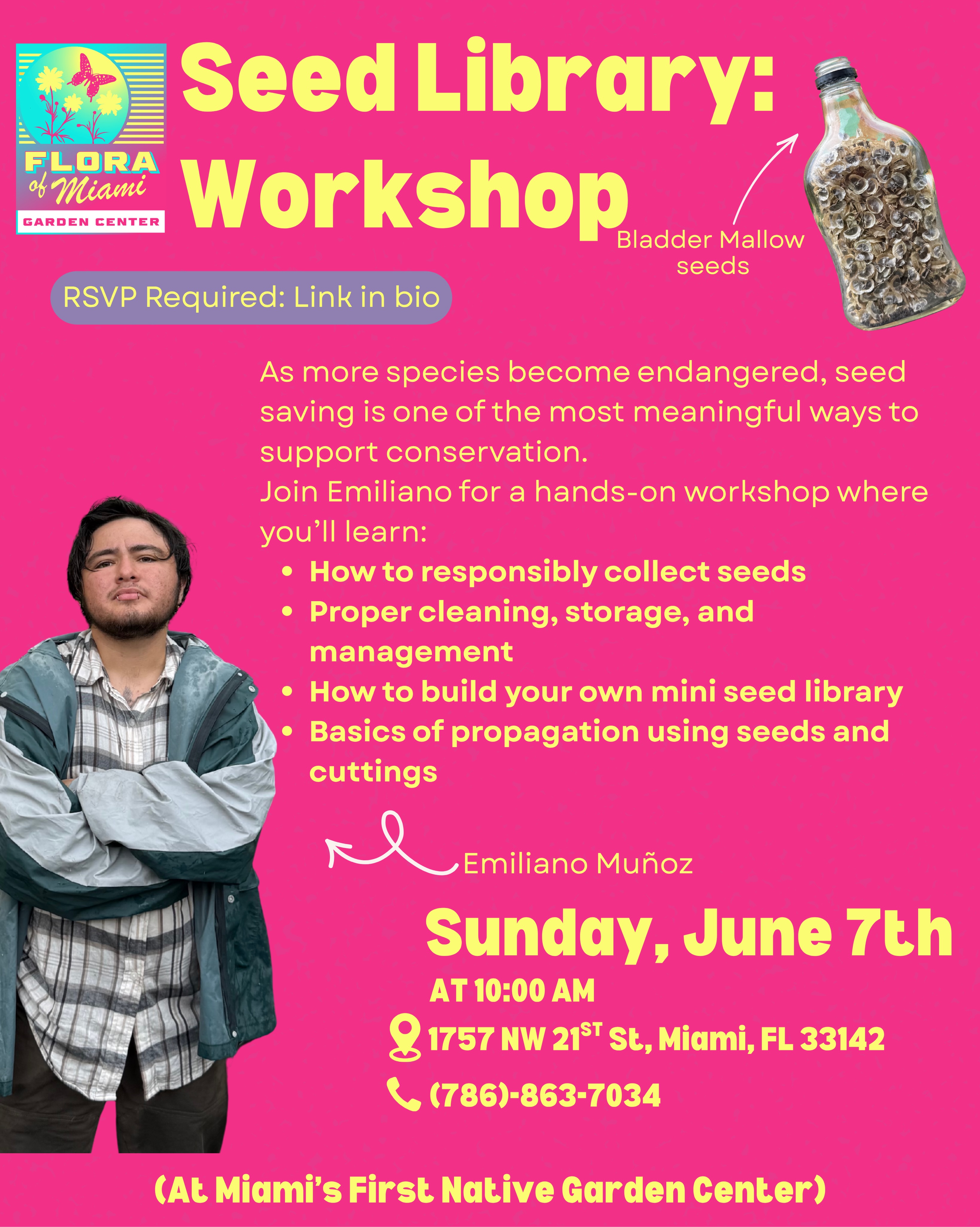 Flyer for Seed Library Workshop