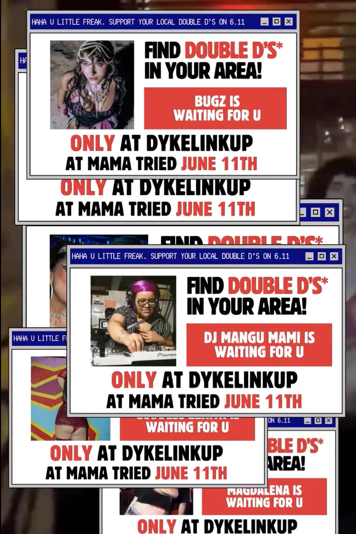 Flyer for DYKE LINKUP
