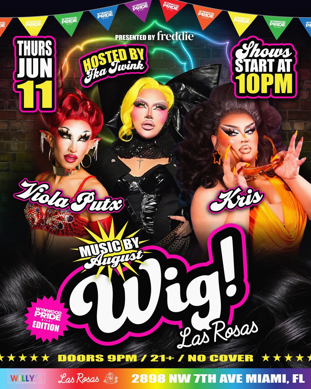 Flyer for Wig!: Wynwood Pride Edition