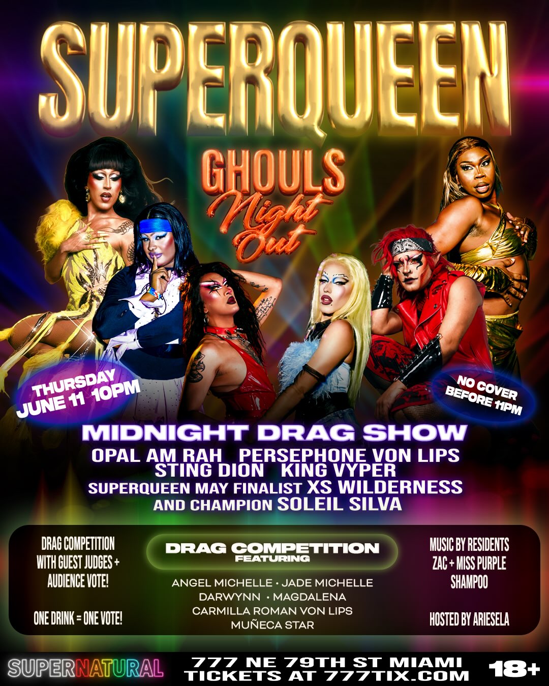 Flyer for SUPERQUEEN Ghouls Night Out