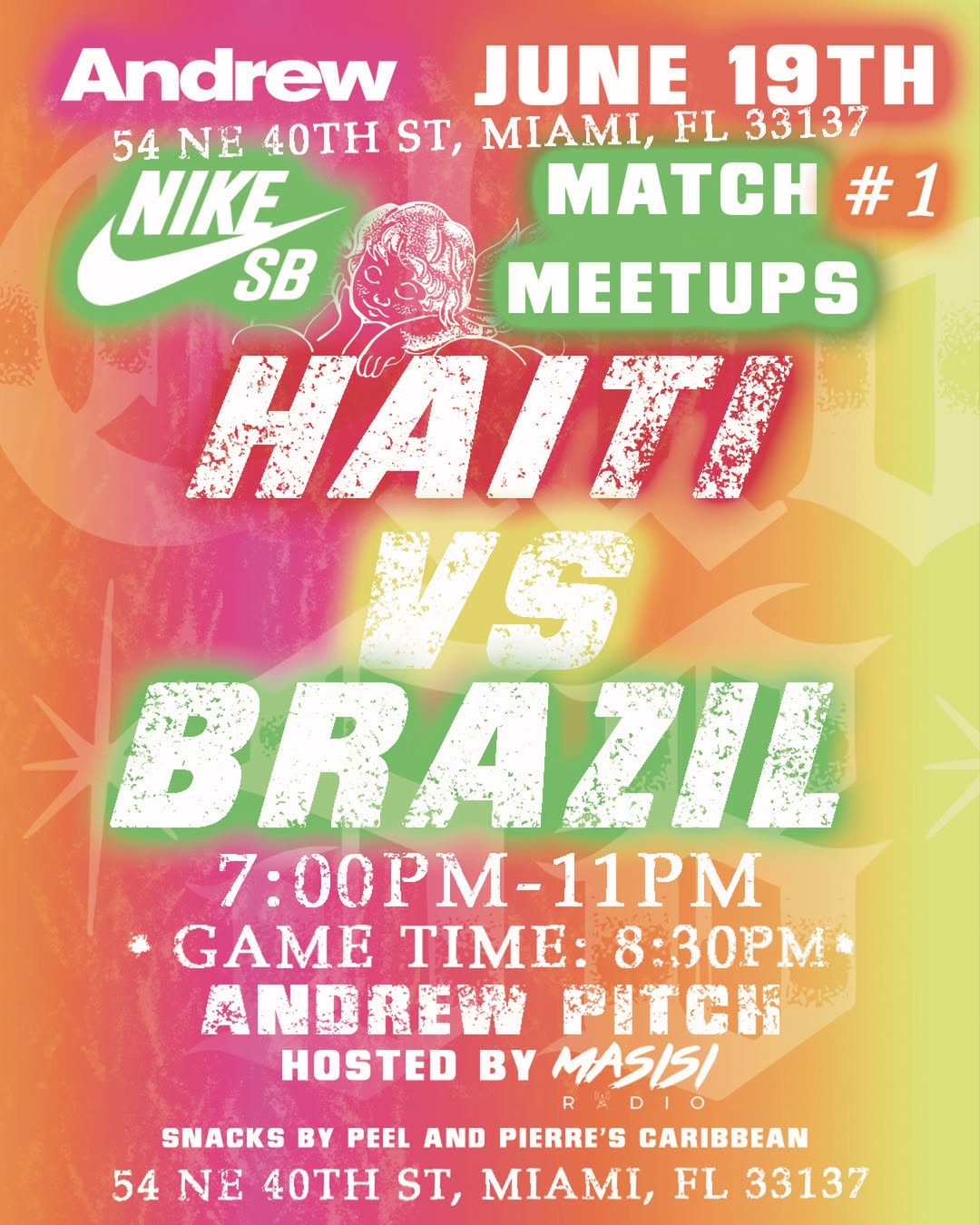 Flyer for Brazil vs Haiti: Match Meetups