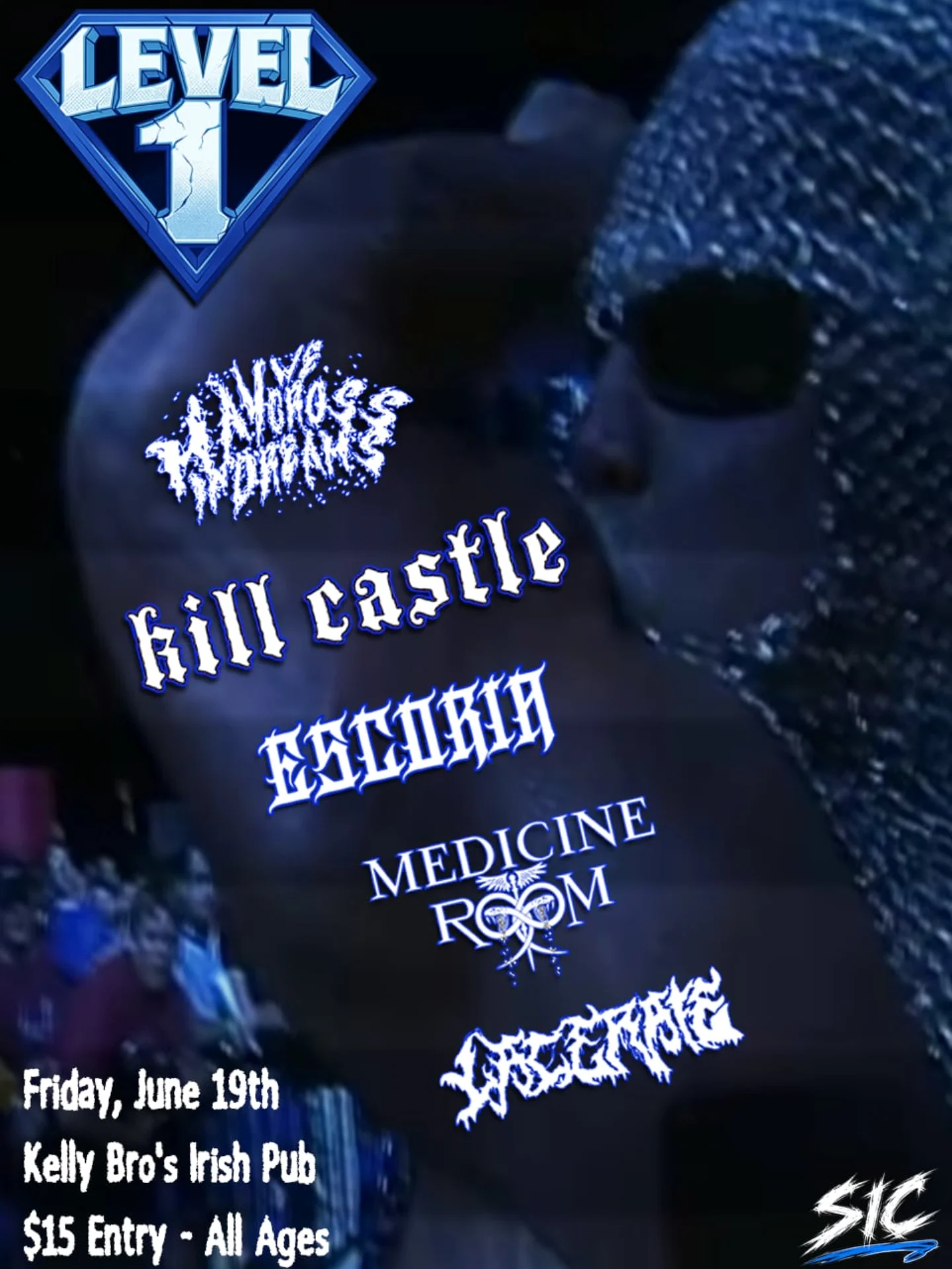 Flyer for Lacerate + Medicine Room +