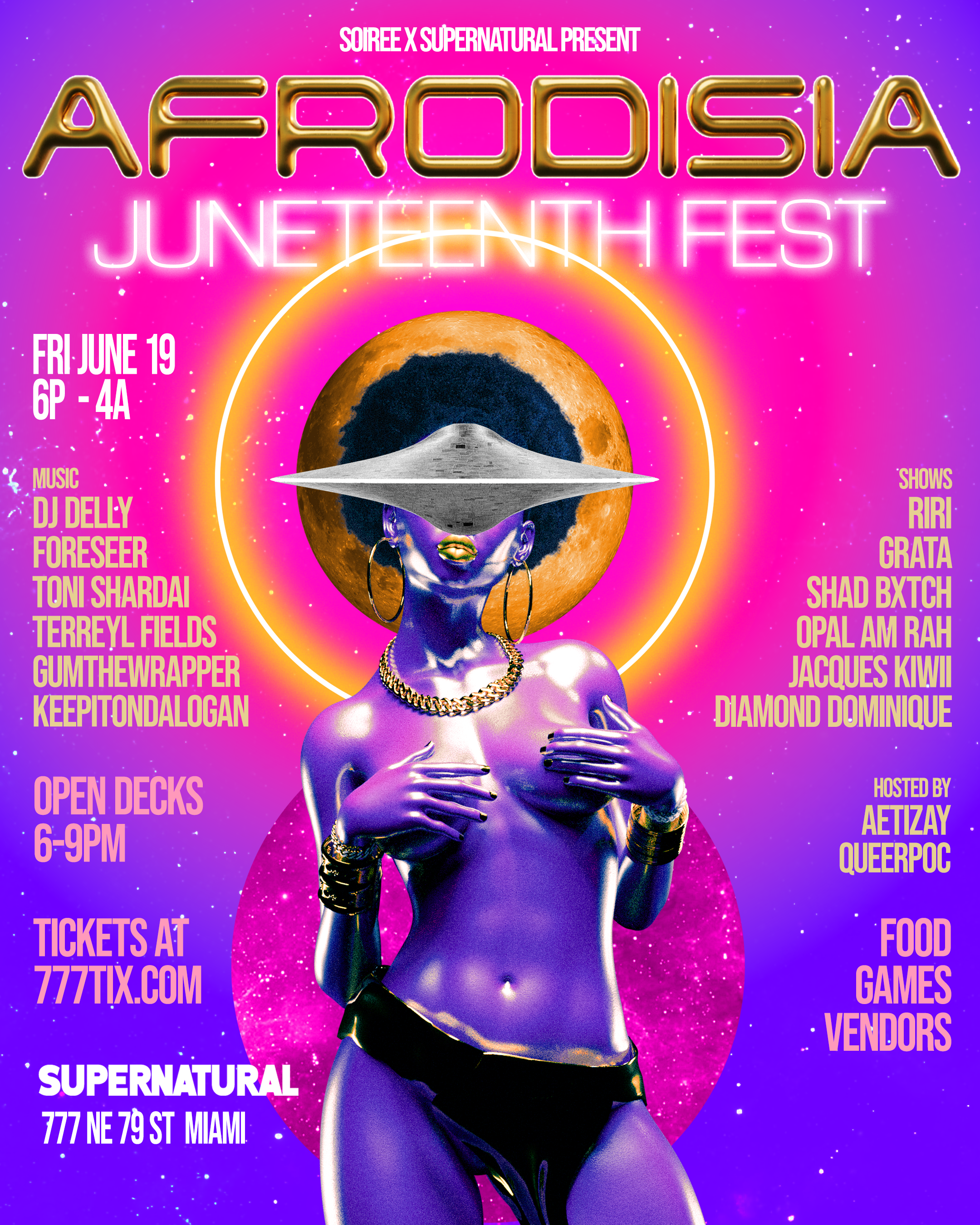 Flyer for AFRODISIA: Juneteenth  Fest