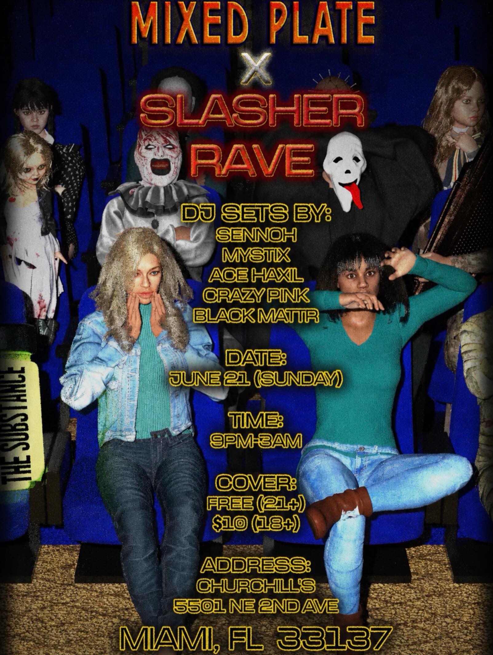 Flyer for MIXED PLATE x SLASHER RAVE