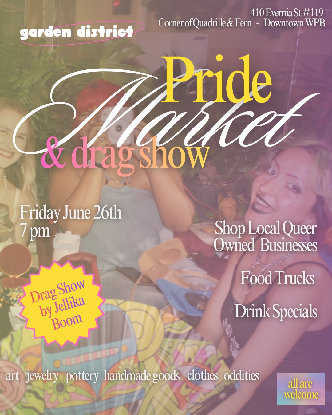 Flyer for Pride Market & Drag Show