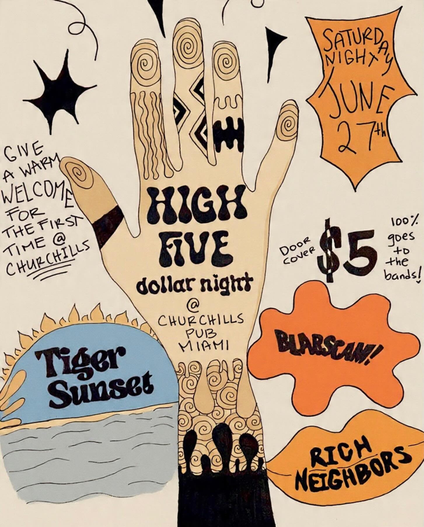 Flyer for High Five Dollar Night
