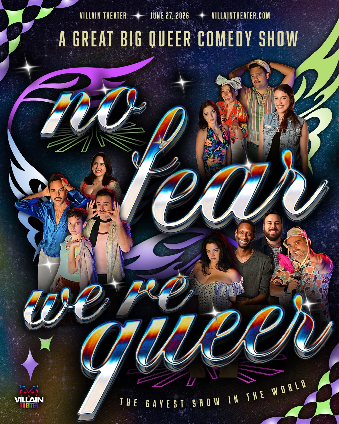 Flyer for No Fear, We're Queer Comedy Show