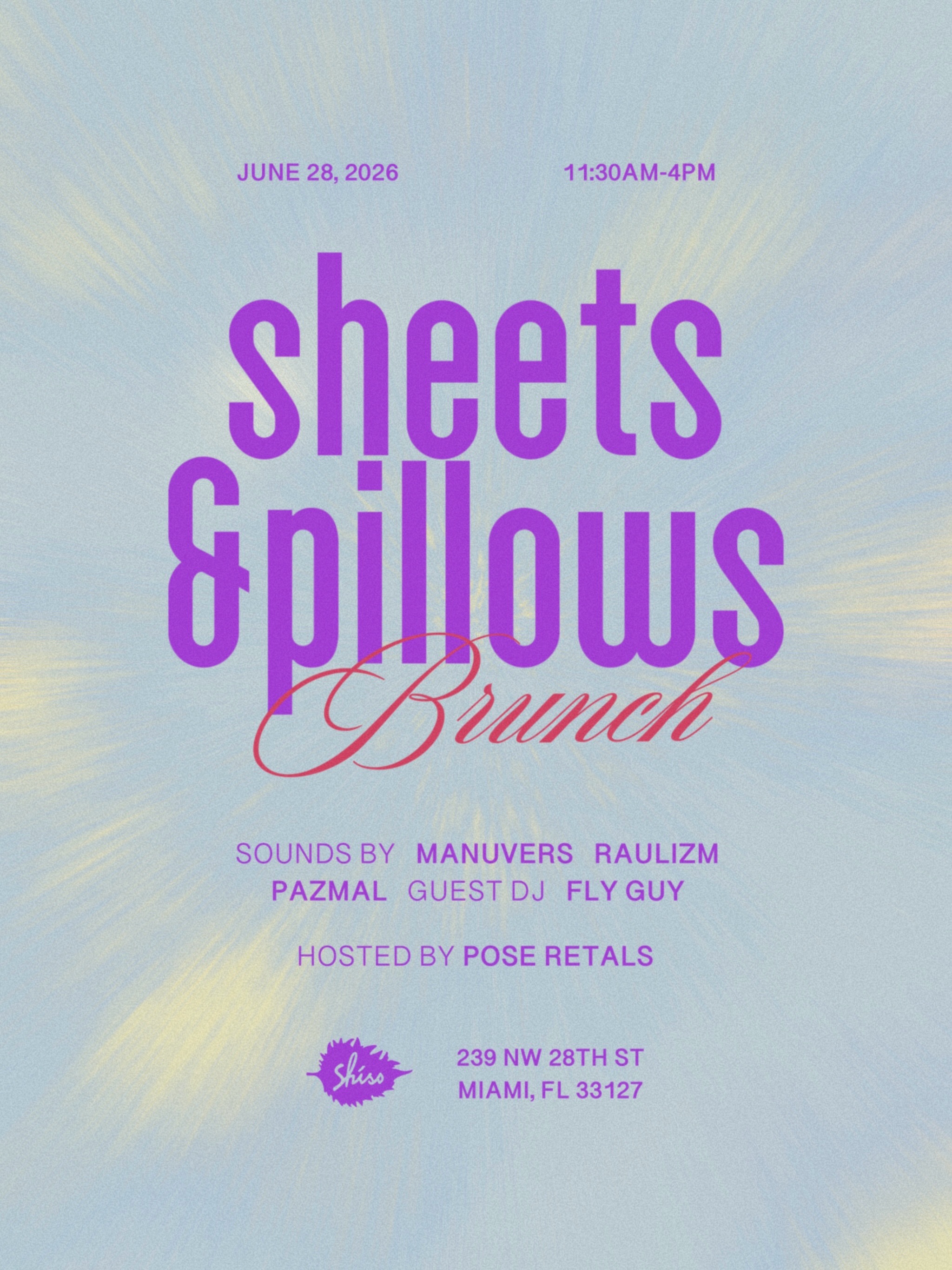 Flyer for Sheets & Pillows Brunch