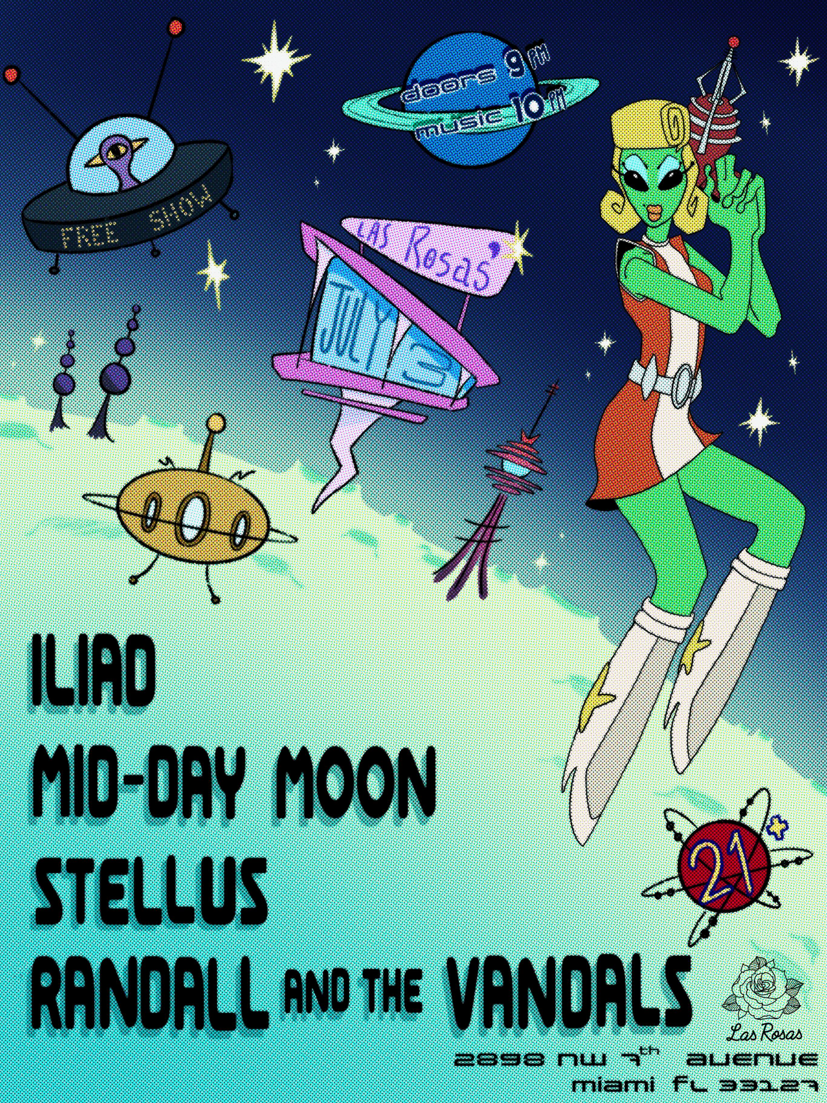 Flyer for Mid-Day Moon + Iliad +