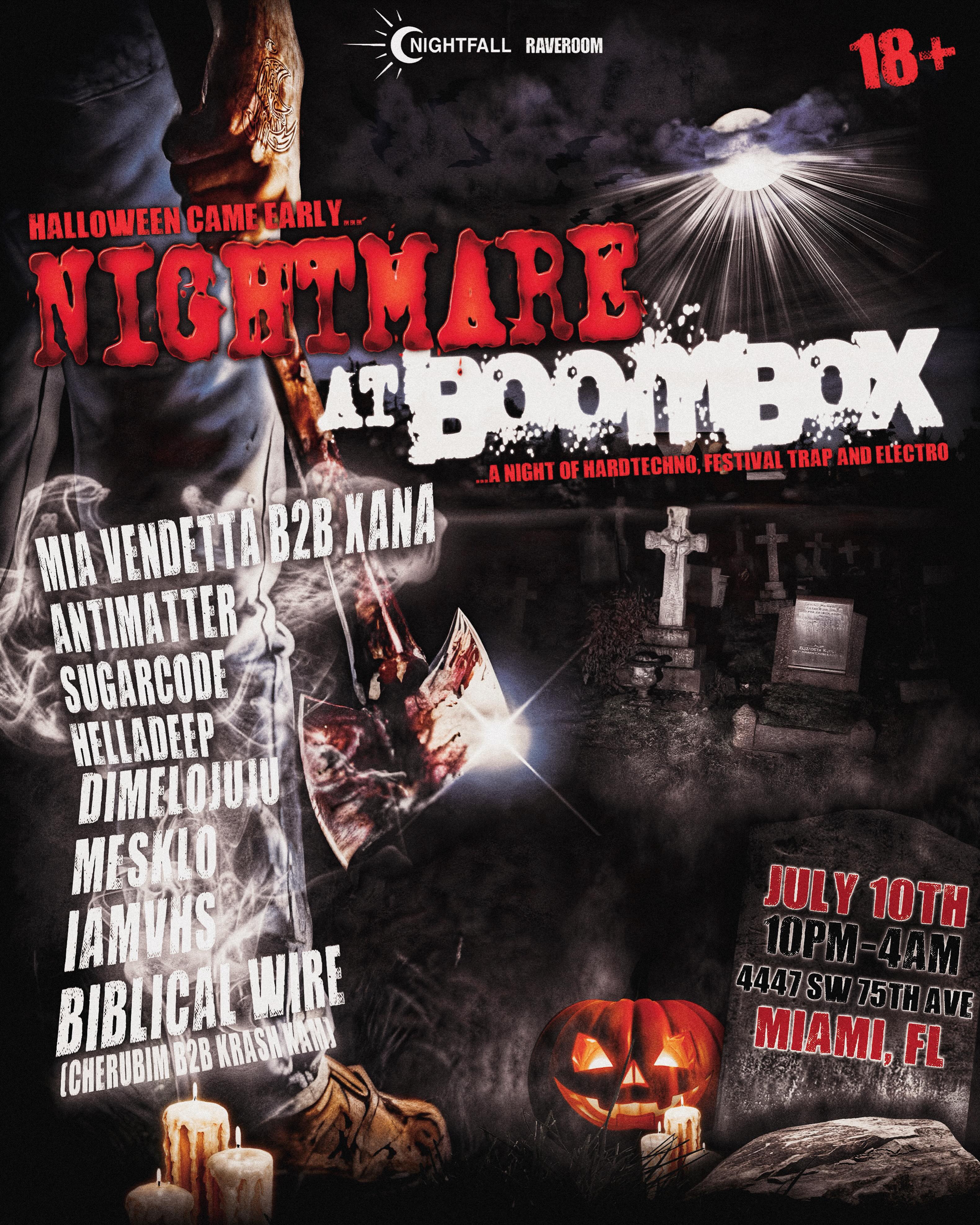 Flyer for Nightmare at Boombox