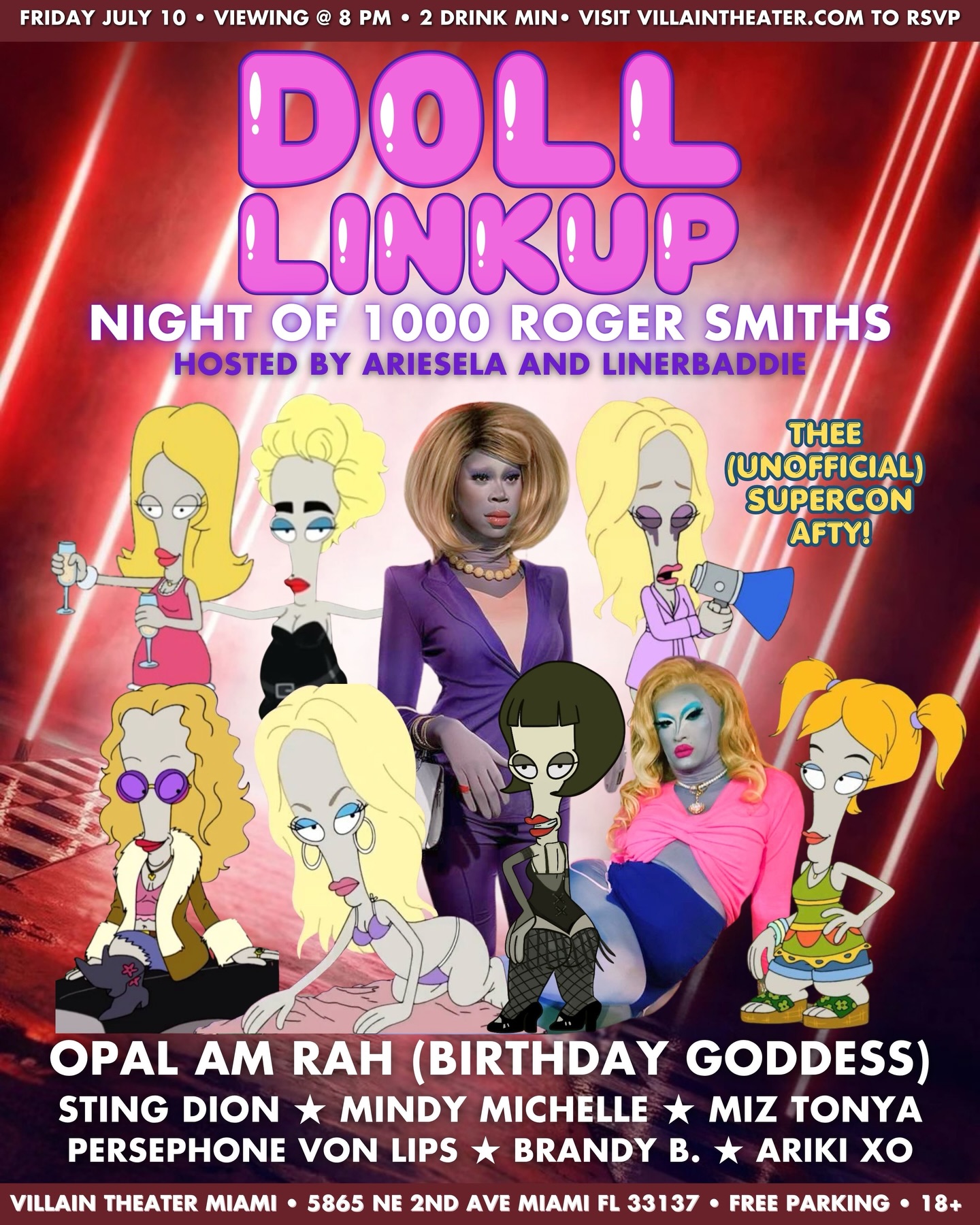 Flyer for Night of 1000 Roger Smiths