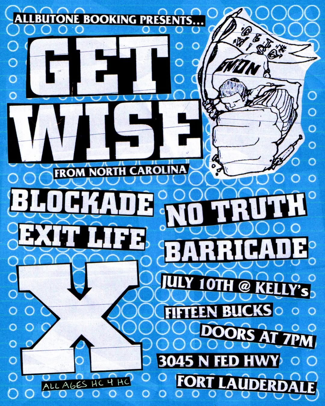 Flyer for Get Wise (NC) + No Truth +