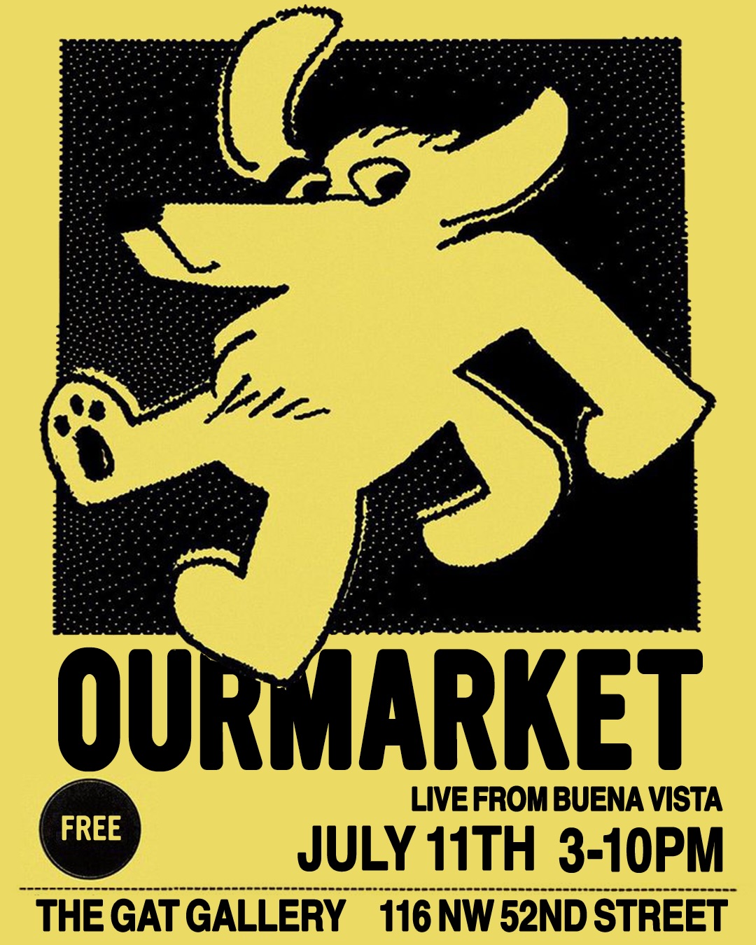 Flyer for OurMarket Live from Buena Vista