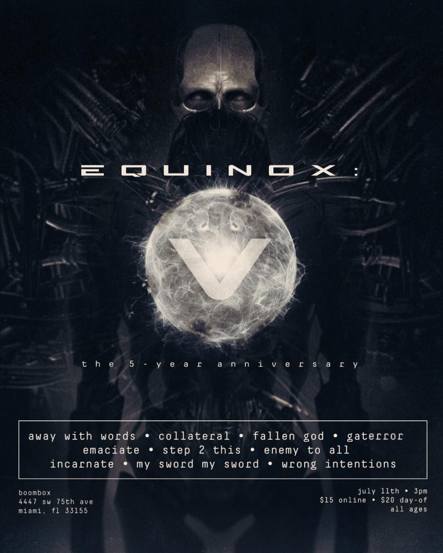 Flyer for Equinox: The 5 Year Anniversary