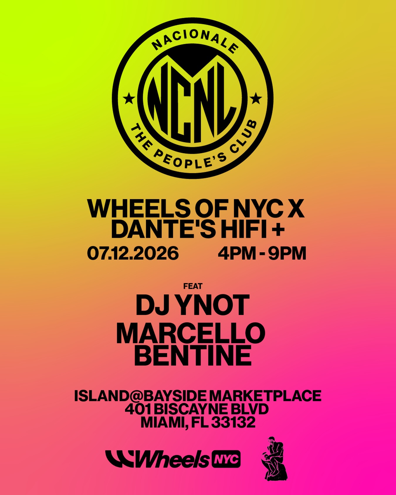 Flyer for Wheels of NYC x Dante's HiFi +
