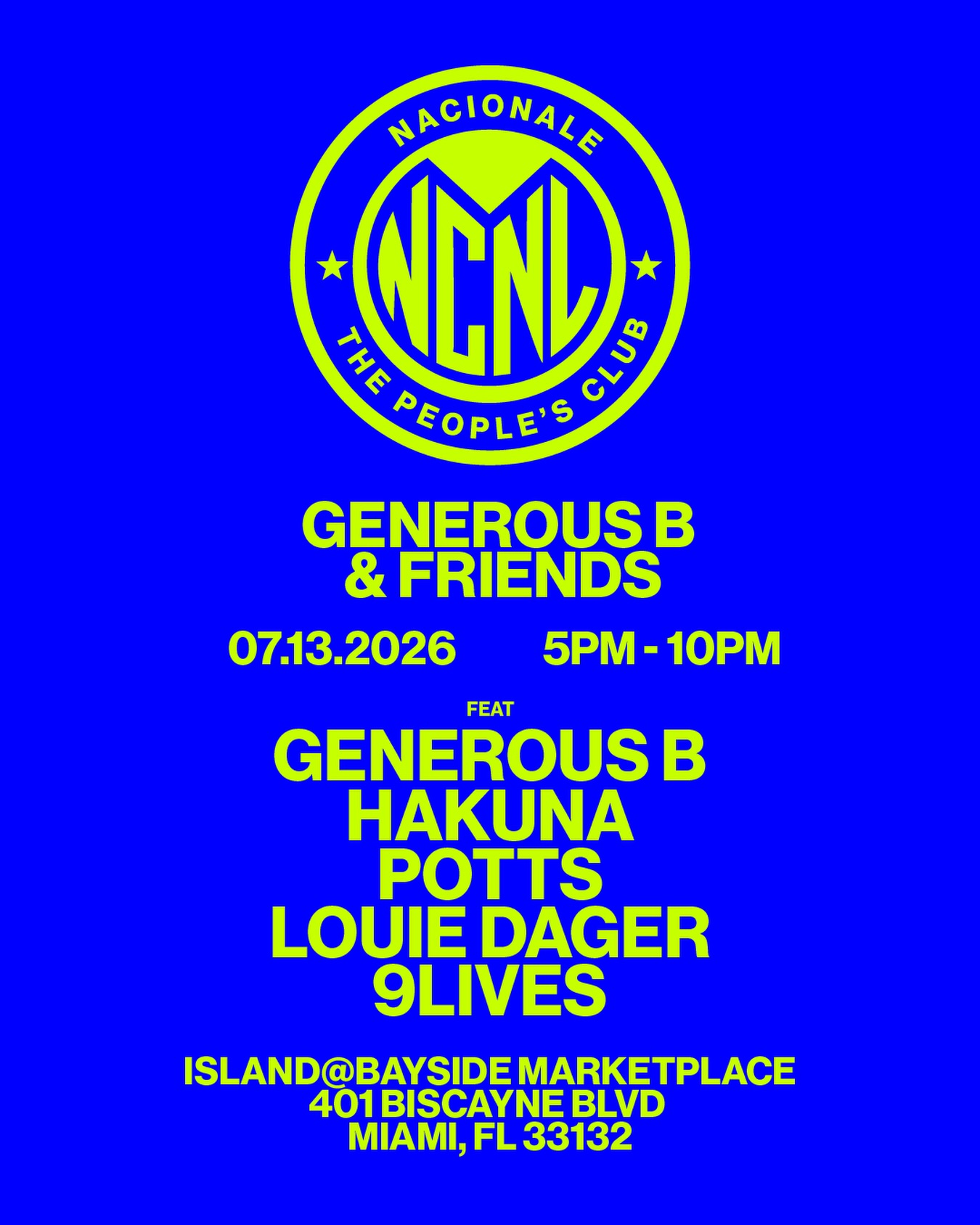 Flyer for Generous B and Friends