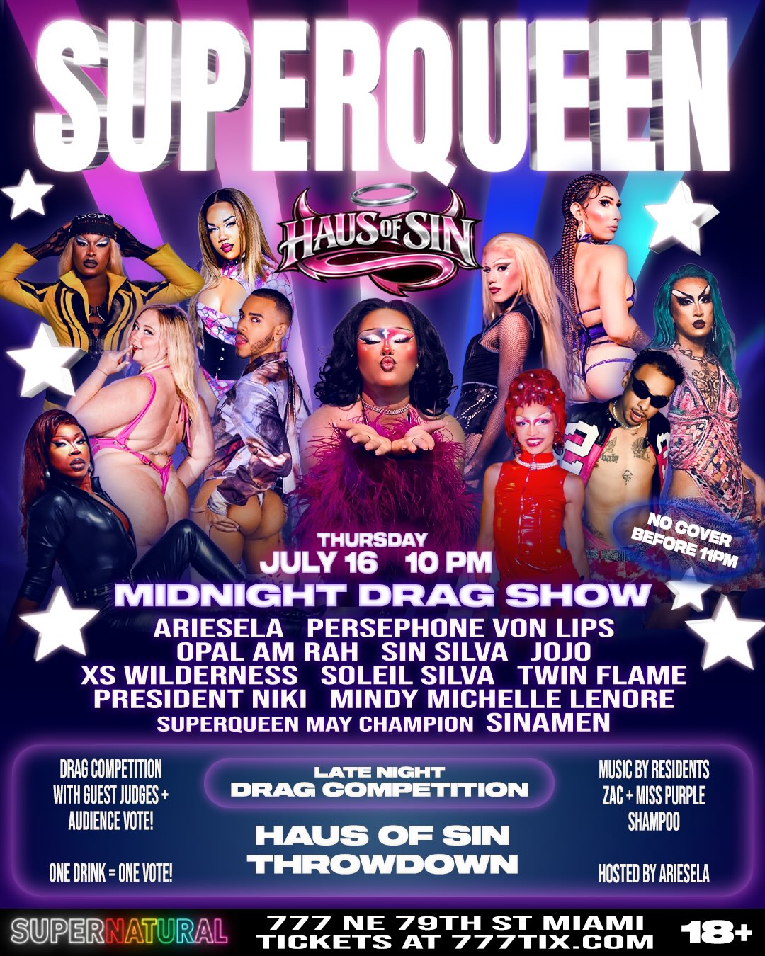 Flyer for SUPERQUEEN: Haus of Sin takeover
