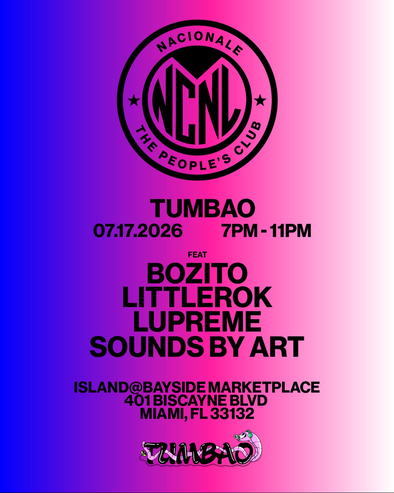 Flyer for TUMBAO: Bozito + Littlerok +